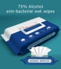50pcs bag package 75% Ethanol Alcohol Sanitary Paper Wet Wipe Cleaning Tissue Towel