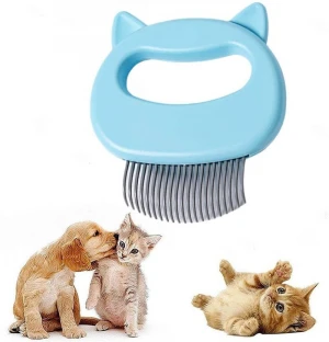 Pet Massage Brush Removal Comb Shell Shaped Handle Pet Grooming Massage