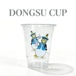 16oz 500ml Juice Transparent clear PET Plastic Cup Disposable Cold Drinking Plastic Cup Wholesale