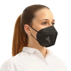 Certified 5 layer respiratory face mask without exhalation valve - Black