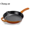 enameled  cast iron skillet  fry pan with easy grip handles 27cm