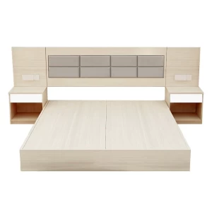 Hot Sales Bianyi plyWood Bedroom Hotel King Size Modern Double Bed