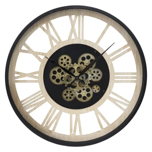 European retro wall clock, living room, light luxury, artistic creativity, gear rotation, silent clock188-216746