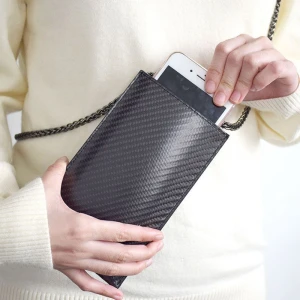Luxury Carbon Fiber Microfiber Leather Super Slim Sleeve Pouch Phone Bag Case Cover
