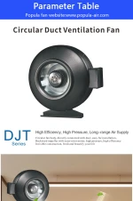 POPULA DJT series Circular Duct Ventilation Fan