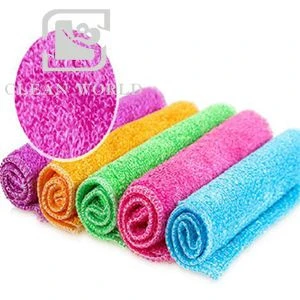 100% Biodegradable Bamboo Fiber Hand Towels Magic Sponge Eraser Cloth For Dish Washing