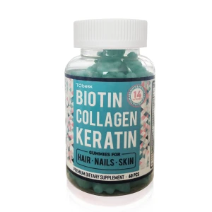 Bear Shape Gummy Bears Biotin Collagen Keratin Gummies for Hair Nails Skin Hair Growth Biotin Bear Vitamins