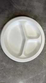 10" 3 CP Sugar Cane Plates