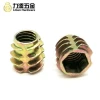 Zinc alloy plated thread interface screw wood i0009 nuts iron door screw M4 hex nut for wooden furniture