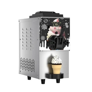 Commercial Soft Ice Cream Machine 6 to 8 Liters Per Hour Auto Clean 1 Flavour