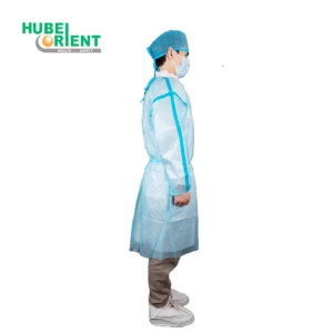 Blue Tapes Disposable Medical PP+PE Isolation Gown