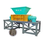 Industrial double axis banana tree coconut shell wood rubber wooden tray shredder, plastic waste old clothes shredder