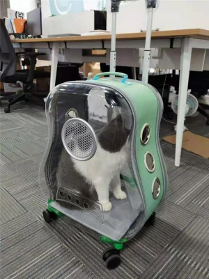Transparent Capsule Pet Travel Bag Backpack for Puppies Dogs Cat Carriers Bag  Easy Carry for car Traveling.