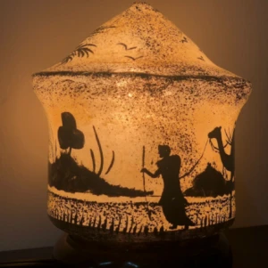Lantern Shaped Camel Skin Lamp || 100% HandPainted & Made