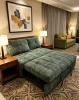 Convertible Fabric Sofa Bed Pull Out Sleeper Couch with Storage
