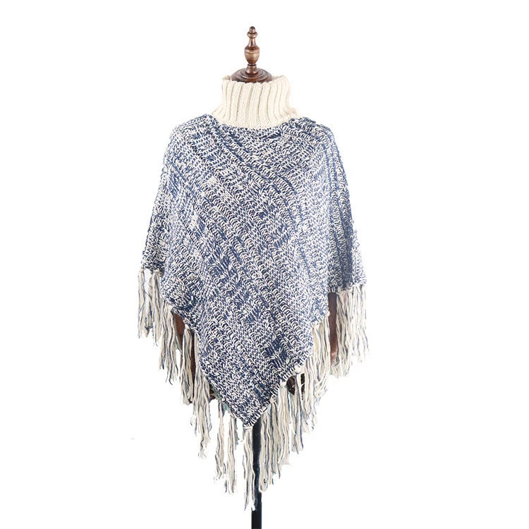 100% acrylic Iceland yarn and mohair high collar round collar shawl