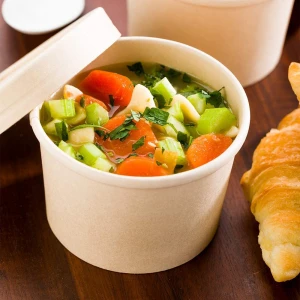 100% Food Grade  Kraft Paper Disposable Noodle Soup Container From GREEN DANCE