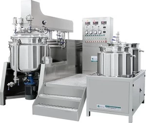 100L cream steamed heated mixing tank body lotion vacuum emulsifier cosmetic homogenizing machine mixer