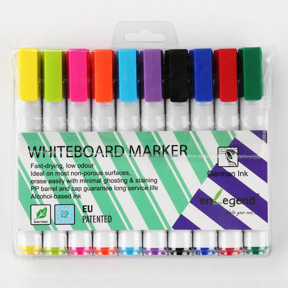 10pcs High Quality Low Odour Fast Drying Color Erasable White Board Marker Set