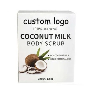 12 oz natural organic cold pressed coconut oil  milk whitening and lightening exfoliating body scrub