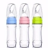 125ml silicone food dispensing soft silicone baby bottle,healthy silicone squeeze feeder with spoon