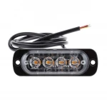 12V - 24V 4 Led Strobe Warning Light Strobe Grille Flashing Lightbar Truck Car Lamp Amber Traffic light