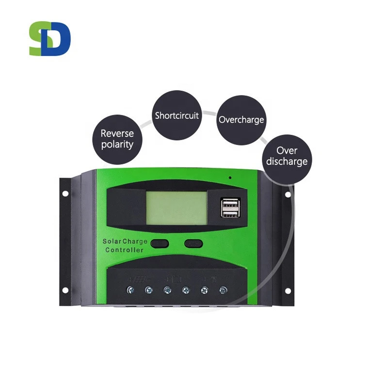 12V/ 24V Auto 60A Intelligent 3 stages PWM charging mode Solar Charge Controller with Dual USB and Multiple protect function