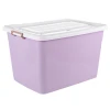13-220L Hot Sale household and office use clear plastic storage boxes with wheels,big stackable storage bin