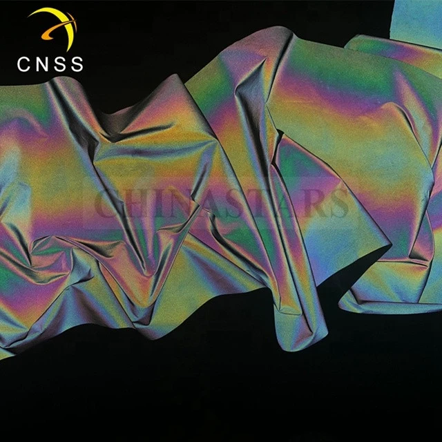 140cm Width Rainbow Fashionable Reflective Tracksuit Clothing Fabric Materials