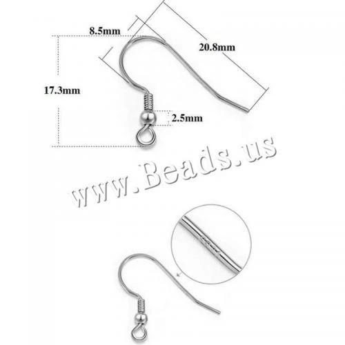 17mm DIY Earring Wires Earrings Hooks For Jewelry Making Findings Accessories 925 Sterling Silver Hook Earwire