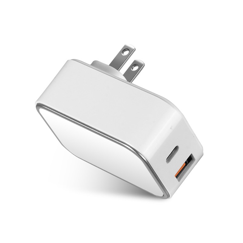 18W USB type C PD QC 3.0 dual port usb wall charger mobile phone dual usb charger type c