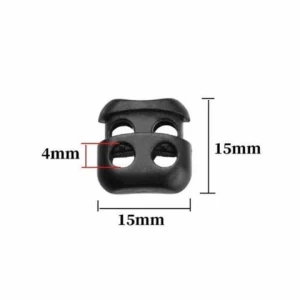 2 Hole Plastic Spring Rope Buckle  Nylon Round Cord Lock Toggle Stoppers