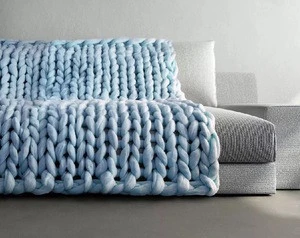 2018 Hot Sell Wool Yarn Super Chunky Merino Blanket