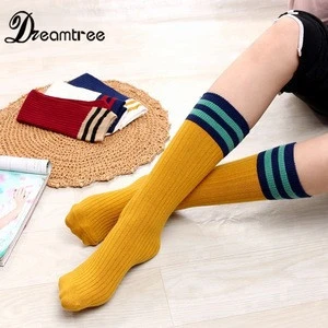 2018 New Arrival Students Stockings Top With Striped Thigh High Fashion Stockings