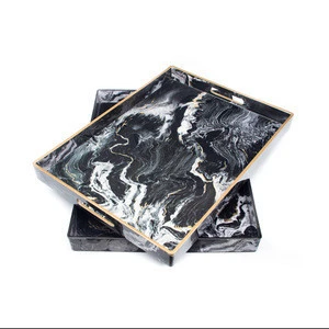 2019 new black marble tray marble serving tray