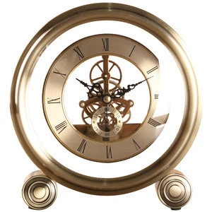 2019 New Style Transparent Bell Body Mechanical Movement Metal Table Clock