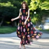 2020 High Quality Lady One piece Dress Rose Floral Print Elegant Casual Dresses Bohemian Floral Resort Style Bridesmaid Dress