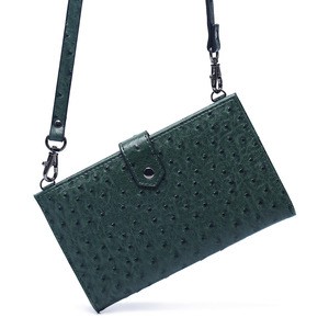 2020 Hot Sale Ostrich Pattern Wallet Bag Leather Strap Phone Bag New Fashion Card Bag