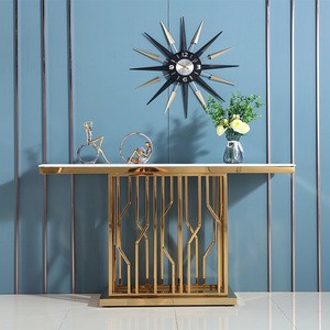 2020 New Arrival Interior Design Contemporary Stainless Steel Luxury Gold Console End Table For Corridor