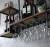 2020 new Nordic wrought iron solid wood wine rack wall hanging in restaurant