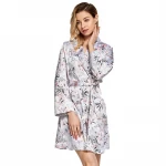 2020 spring summer latest digital printing thin  nighty bathrobe women