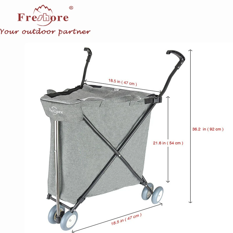 2020 Upgraded Folding shopping cart trolley  Hand Luggage Cart 3 wheels foldable shopping trolley