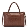 2021 Latest Vintage Lady Shoulder Handbags Big Capacity Brown Leather Travel Suitcase Bag Soft Leather Tote Bag For Women