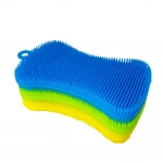 2021 New Listing Rectangle Kitchen Cleaning Brush 100% Silicone Sponge Dish Scrubber Kitchen Brush