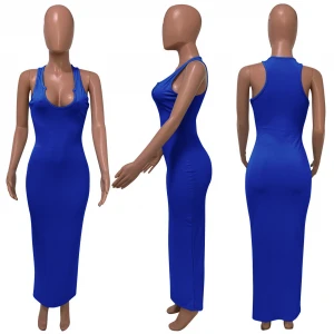 2021 Spaghetti Strap Women Summer Dresses Lady Elegant Girls Solid Color Maxi Dresses Women Sundresses