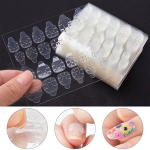 24 Tips Double Sided Transparent Adhesive Nail Glue Sticker For Nail Tips Salon Nail Art Glue Sticker Tools