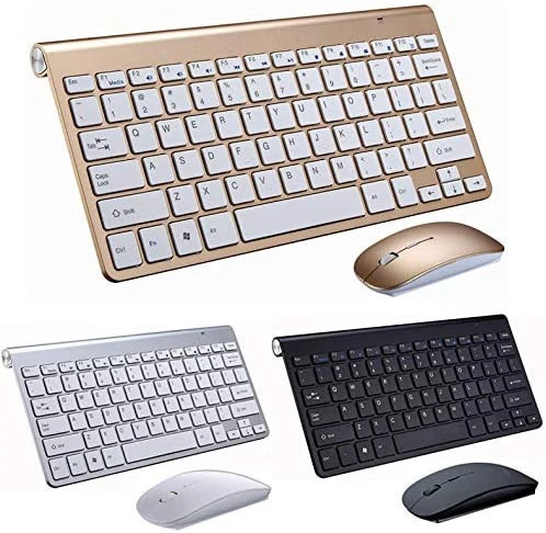 2.4G Simple Wireless Mini Multimedia Keyboard Mouse Combo Set for Tablets Laptop Desktop PC