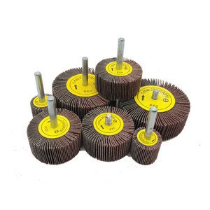 25x25x6 Aluminum Oxide Abrasive Cloth Flap Wheel with Shaft for Stainless Steel and Metal Grinding and Polishing