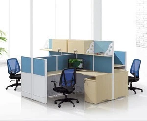 2.8m 4 people brisk multifunctional office partition with drawer shelf
