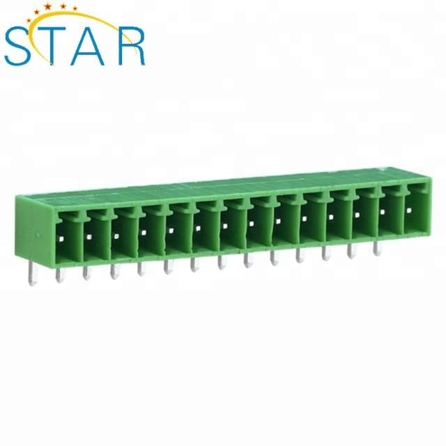 2P-24P 3.5mm pitch plastic screw pcb mount terminal block connector pluggable green color with pin 150V 10A male and female